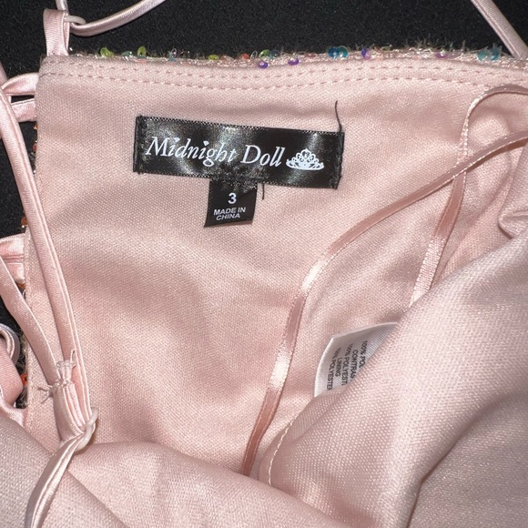 Prom Homecoming sequin long formal dress blush pink midnight doll - Picture 9 of 11